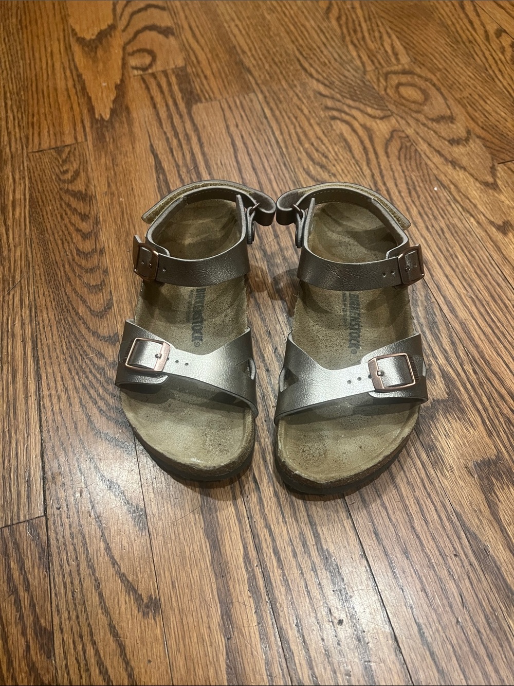 Birkenstock Kids Metallic Bronze Buckle Sandals